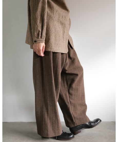 quitan / WIDE CRICKET PANTS <DARK BROWN>