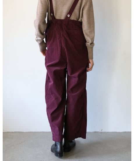 R&D.M.Co- / CORDUROY SUSPENDER PANTS <plum>