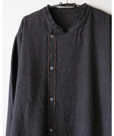 MITTAN / 亜麻苧麻絹シャツ <墨茶>