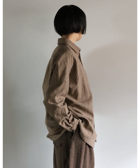 R&D.M.Co- / COTTON WOOL OVERSIZED SHIRT <check>