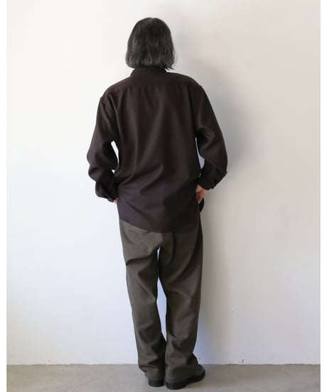 kläuse / O.P.C Regular Shirt <dark brown : Wool Flannel>