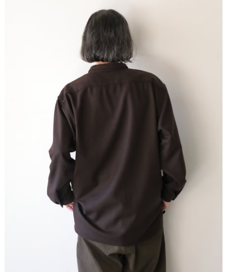 kläuse / O.P.C Regular Shirt <dark brown : Wool Flannel>