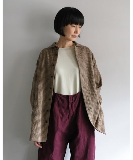 R&D.M.Co- / COTTON WOOL OVERSIZED SHIRT <check>