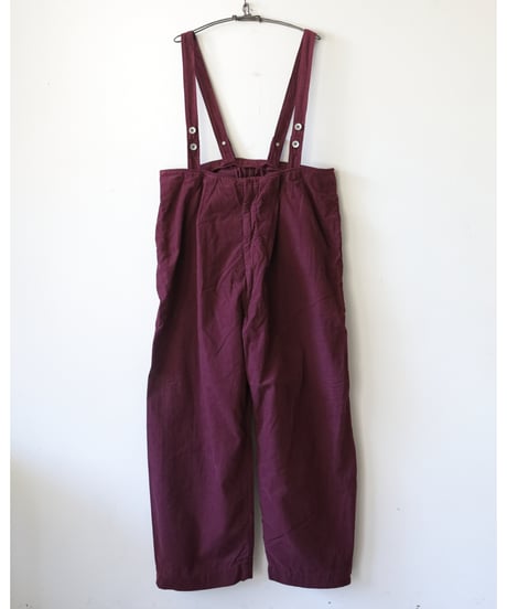 R&D.M.Co- / CORDUROY SUSPENDER PANTS <plum>