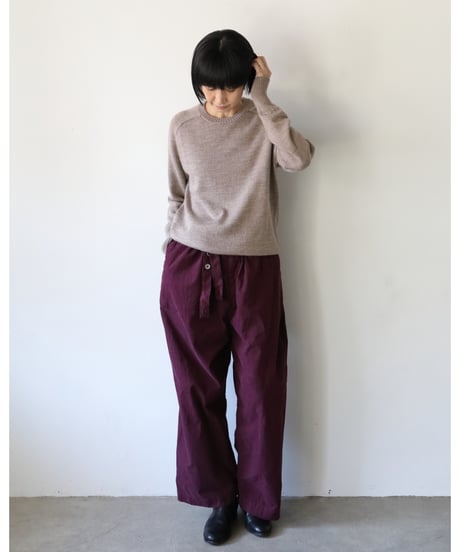 R&D.M.Co- / CORDUROY SUSPENDER PANTS <plum>