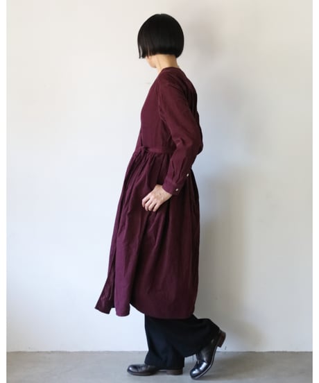 R&D.M.Co- / CORDUROY CACHE COEUR DRESS <plum>