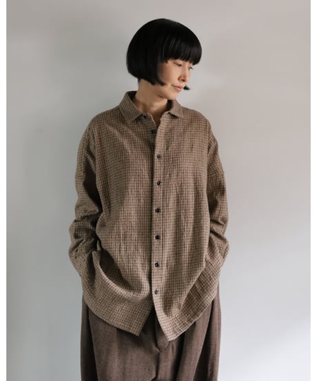R&D.M.Co- / COTTON WOOL OVERSIZED SHIRT <check>