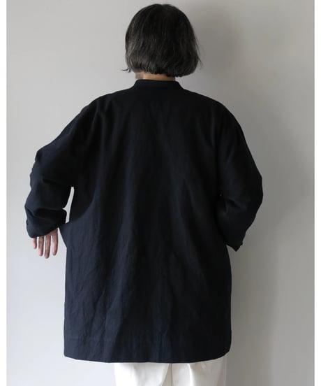 kläuse / Gown Middle Length <midnight : cotton linen canvas>