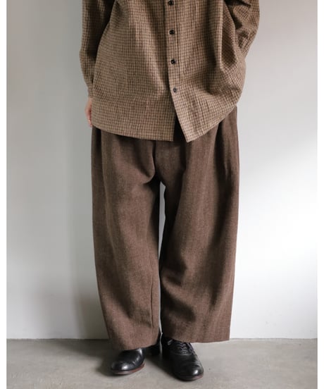 quitan / WIDE CRICKET PANTS <DARK BROWN>