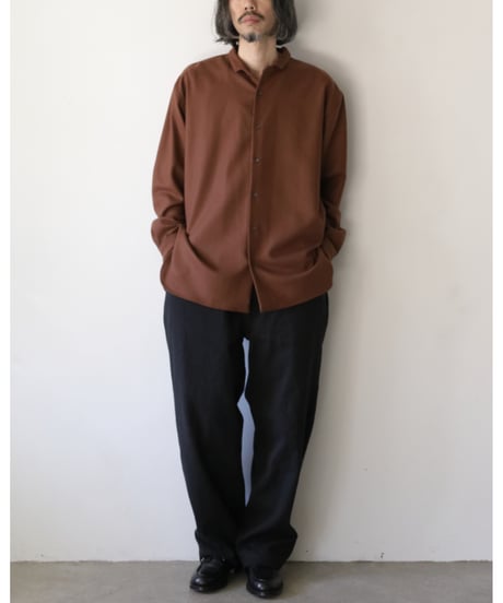 kläuse / O.P.C Regular Shirt <brown : Wool Flannel>