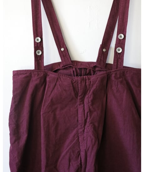 R&D.M.Co- / CORDUROY SUSPENDER PANTS <plum>