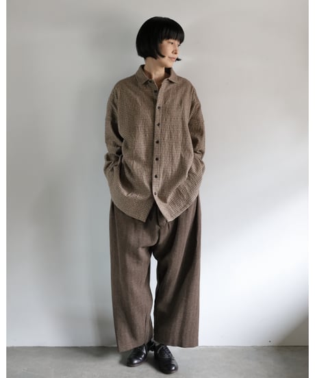 R&D.M.Co- / COTTON WOOL OVERSIZED SHIRT <check>