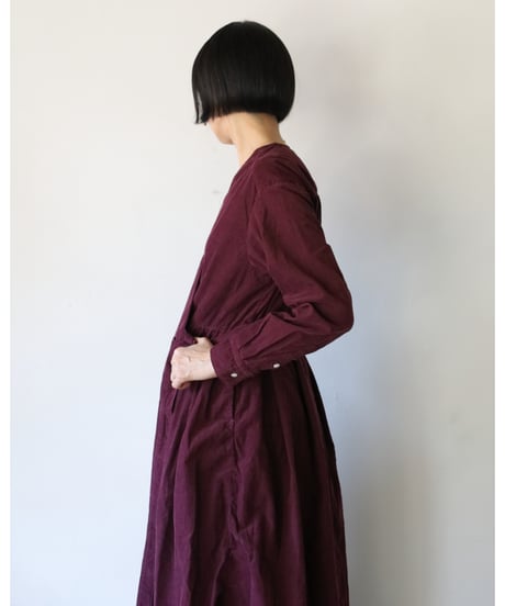R&D.M.Co- / CORDUROY CACHE COEUR DRESS <plum>