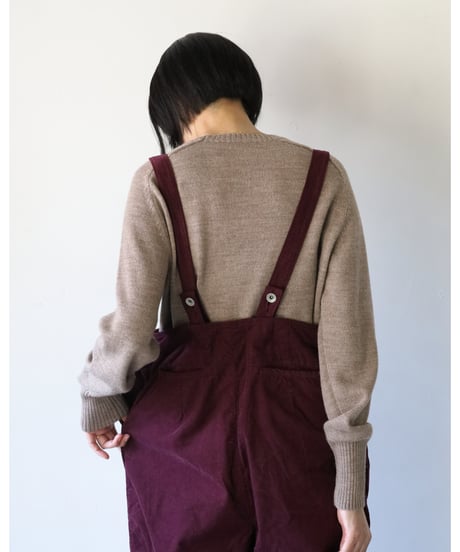 R&D.M.Co- / CORDUROY SUSPENDER PANTS <plum>
