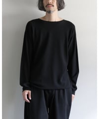 MITTAN / スーパー180's強撚ウールニット長袖 <黒 >