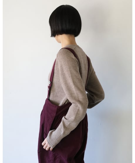 R&D.M.Co- / CORDUROY SUSPENDER PANTS <plum>