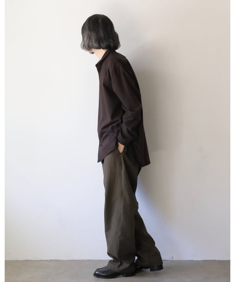 kläuse / O.P.C Regular Shirt <dark brown : Wool Flannel>