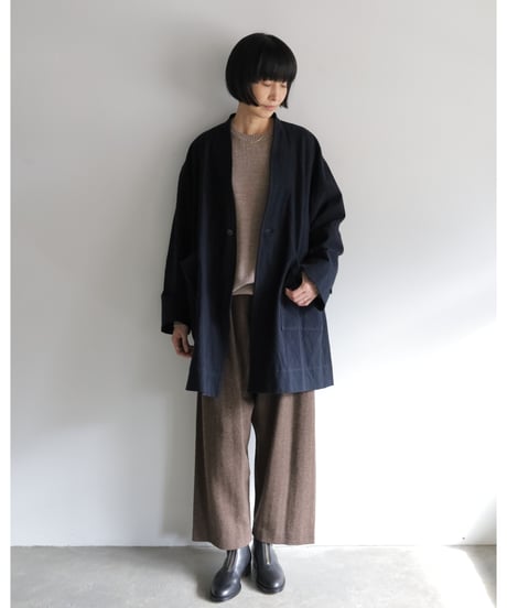 kläuse / Gown Middle Length <midnight : cotton linen canvas>