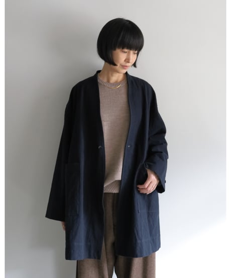 kläuse / Gown Middle Length <midnight : cotton linen canvas>