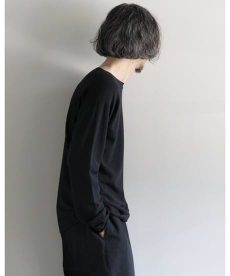 MITTAN / スーパー180's強撚ウールニット長袖 <黒 >