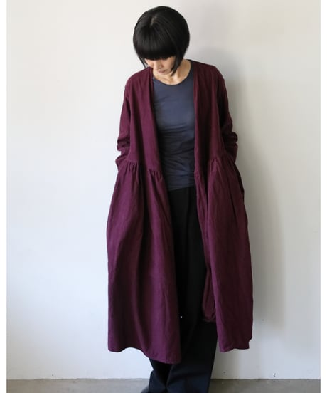 R&D.M.Co- / CORDUROY CACHE COEUR DRESS <plum>