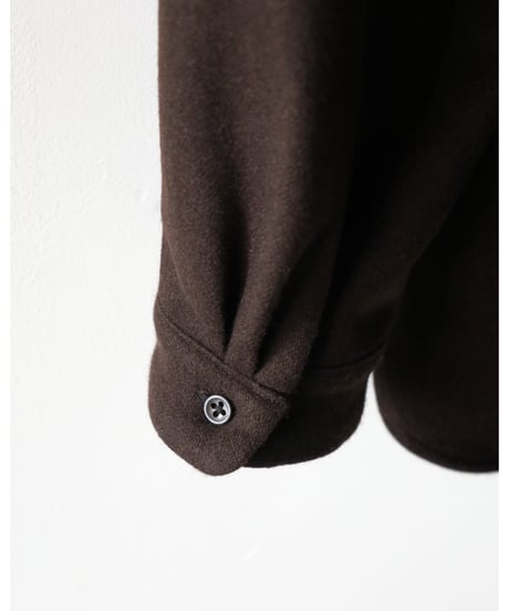 kläuse / O.P.C Regular Shirt <dark brown : Wool Flannel>
