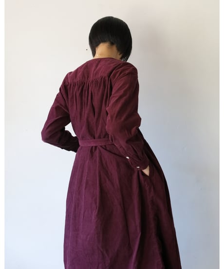 R&D.M.Co- / CORDUROY CACHE COEUR DRESS <plum>