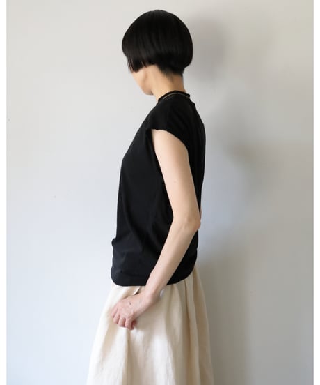 R&D.M.Co- / TWISTED FRENCH SLEEVE SHIRT <black>