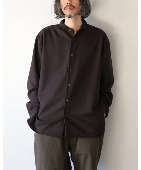 kläuse / O.P.C Regular Shirt <dark brown : Wool Flannel>