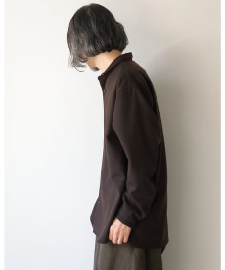 kläuse / O.P.C Regular Shirt <dark brown : Wool Flannel>