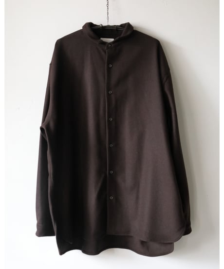 kläuse / O.P.C Regular Shirt <dark brown : Wool Flannel>