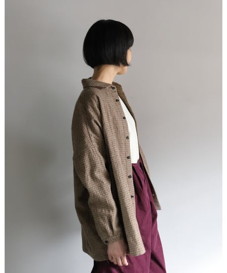 R&D.M.Co- / COTTON WOOL OVERSIZED SHIRT <check>