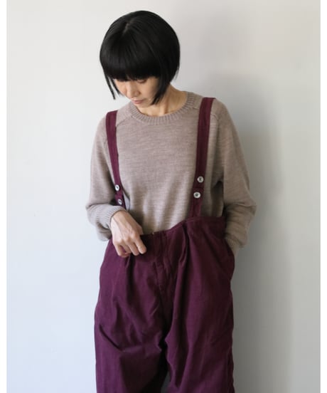 R&D.M.Co- / CORDUROY SUSPENDER PANTS <plum>