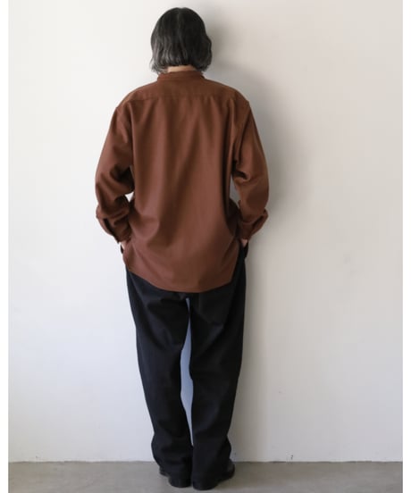 kläuse / O.P.C Regular Shirt <brown : Wool Flannel>