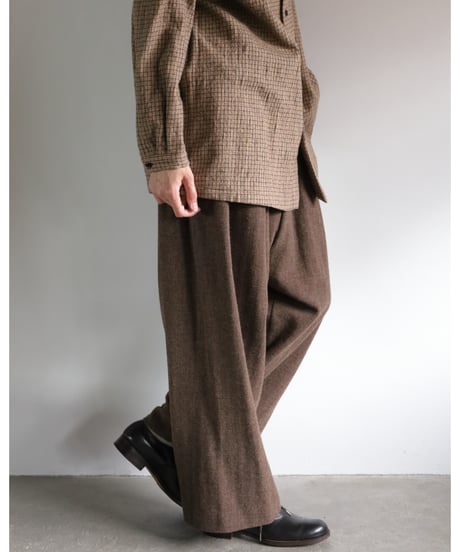 quitan / WIDE CRICKET PANTS <DARK BROWN>