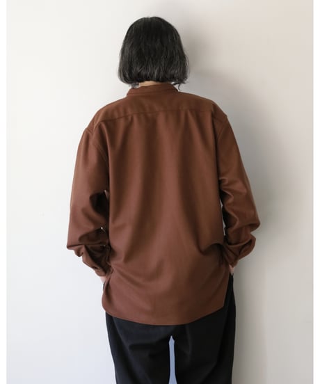 kläuse / O.P.C Regular Shirt <brown : Wool Flannel>