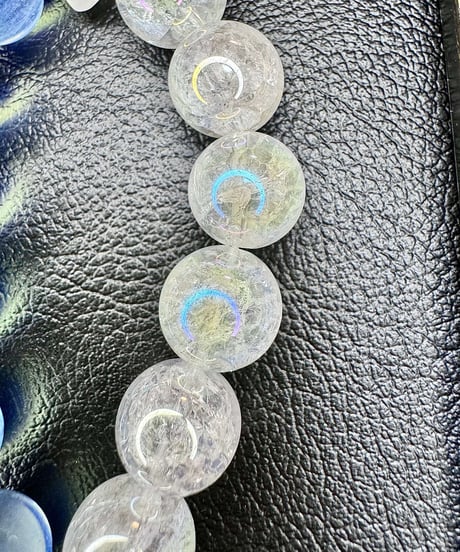 Blue Pink Aquamarine × Rainbow Crackle Quartz（限定1本）