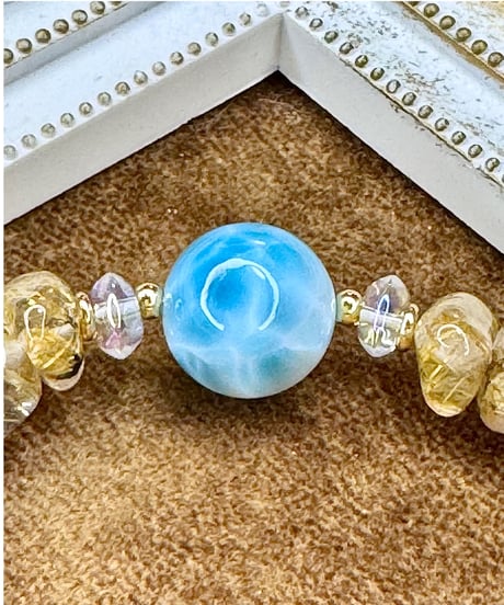 High Quality Larimar  ×  Golden Rutile Quartz（限定1本）