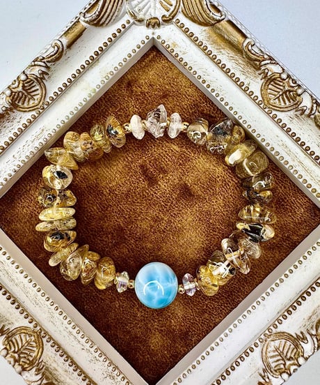 High Quality Larimar  ×  Golden Rutile Quartz（限定1本）