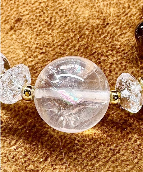 Natural Rainbow Lemurian Seed  × Smoky Quartz ×  Quartz  （限定数本）