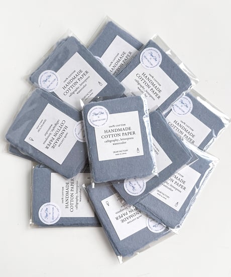 〈ハンドメイドコットンペーパー〉 PETIT CARD     - Hydrangia Blue -