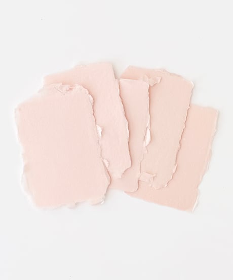 〈ハンドメイドコットンペーパー〉S size CARD Fringed    - Blush Pink -