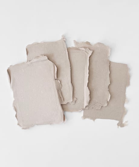 〈ハンドメイドコットンペーパー〉S size CARD Fringed     - Greige -