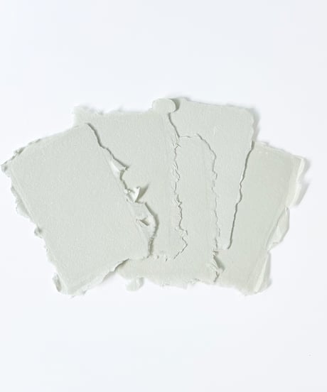 〈ハンドメイドコットンペーパー〉S size CARD Fringed     - Sage Green -