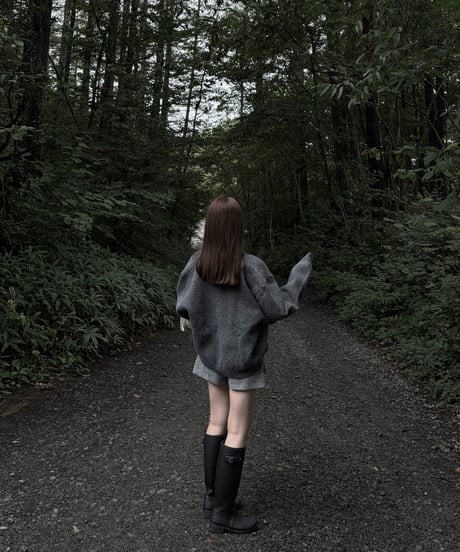 volume knit cardigan