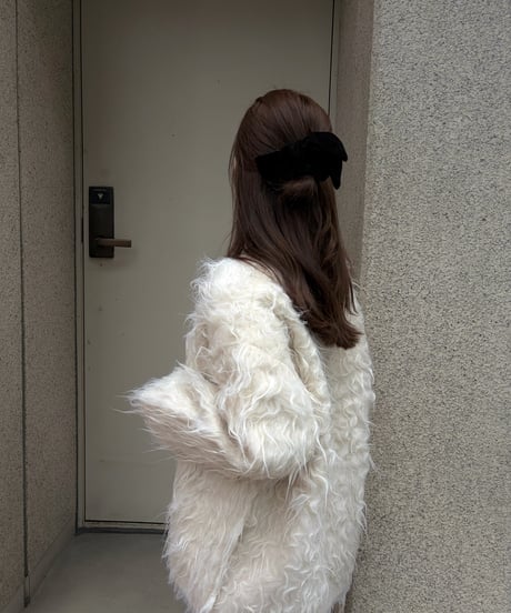 shaggy fur cardigan