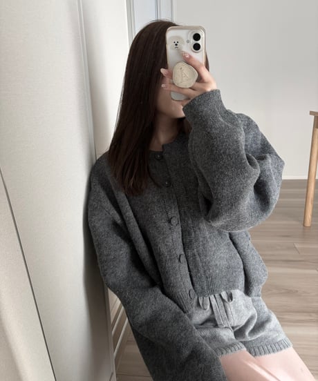 volume knit cardigan