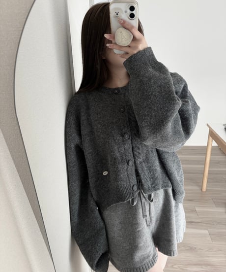 volume knit cardigan