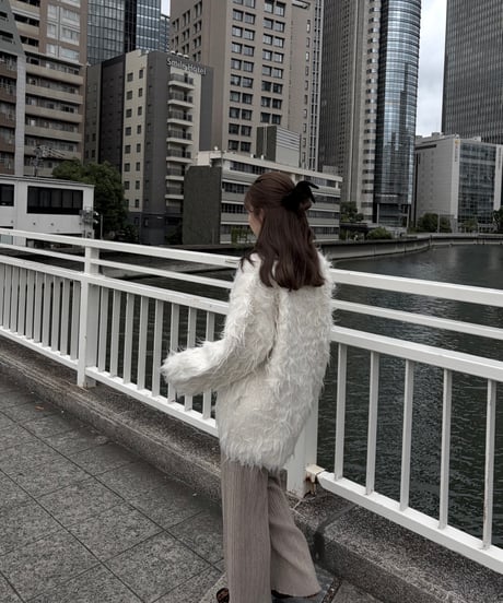 shaggy fur cardigan