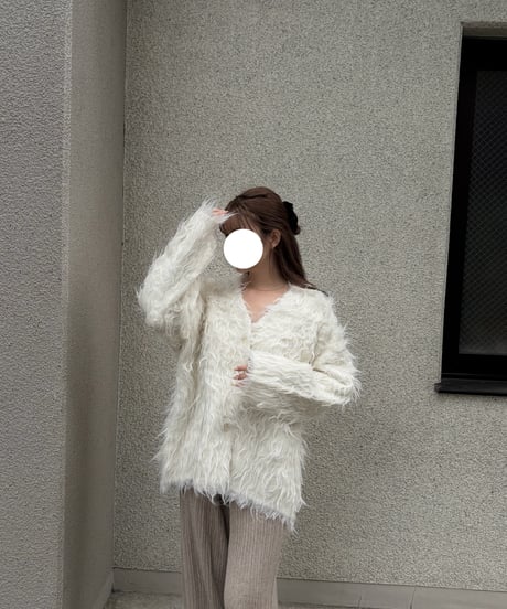 shaggy fur cardigan